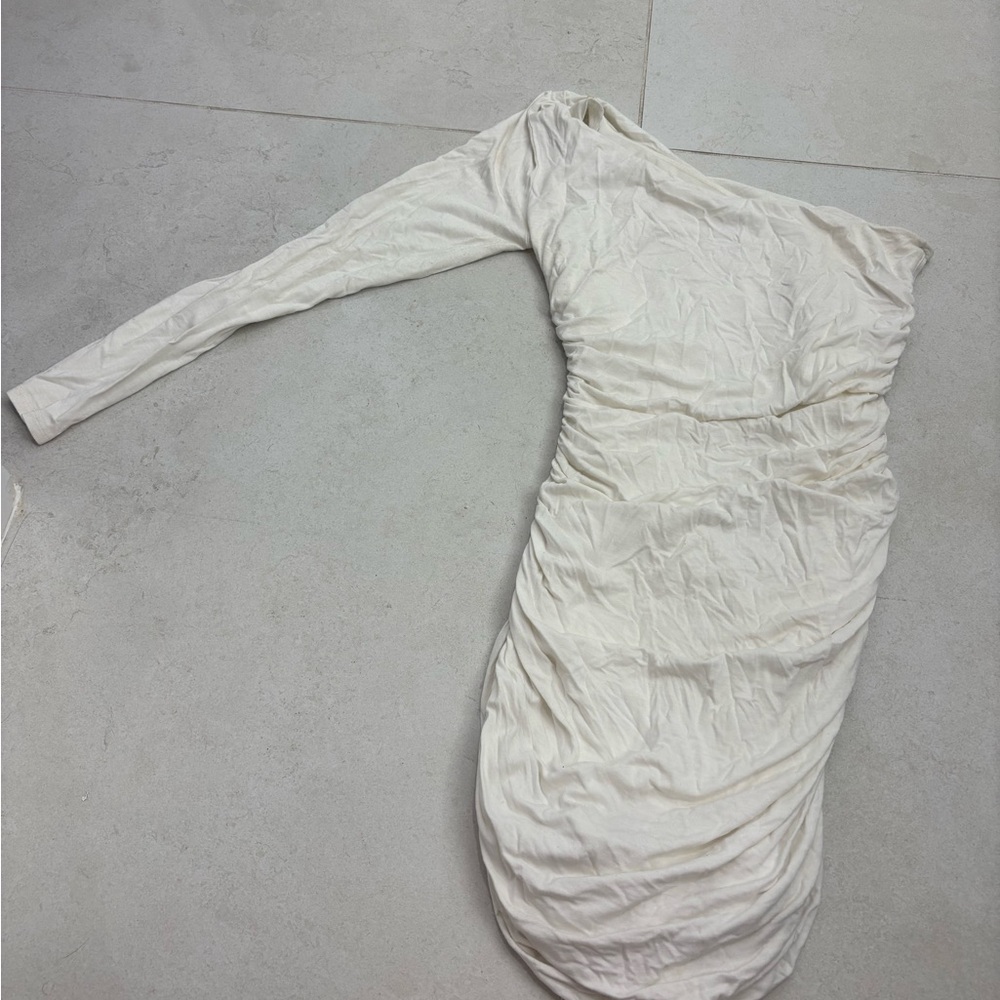 Fresh Cream One-Shoulder Dress